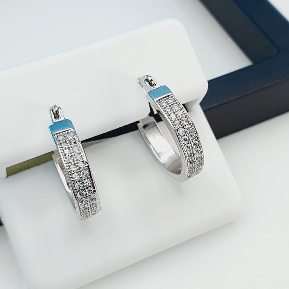 "925 Sterling Silver Cubic Zirconia Earrings, UU1P6A6139 - Picture 3 of 10